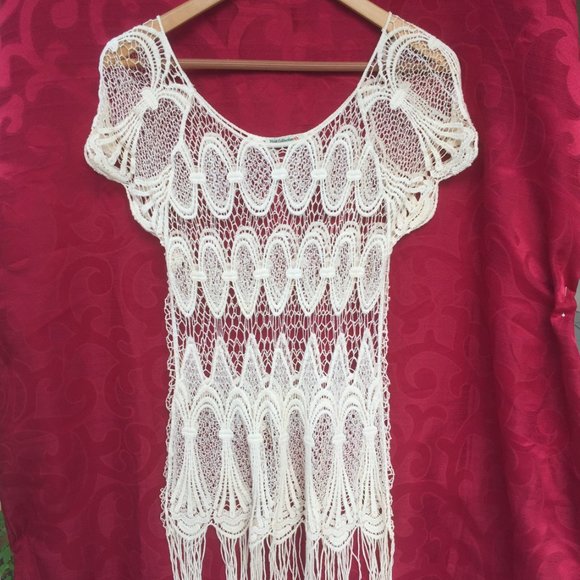 👠 Vivid Collection Light Beige Knitted Top - Picture 1 of 13